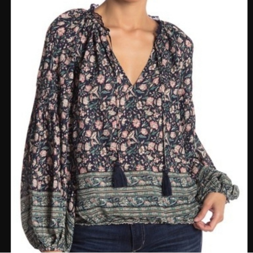 Floral Print Boho Blouse - Multicolor